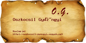 Oszkocsil Gyöngyi névjegykártya